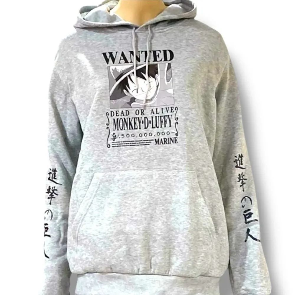 Gray Graphic Hoodie Sweatshirt - NEW